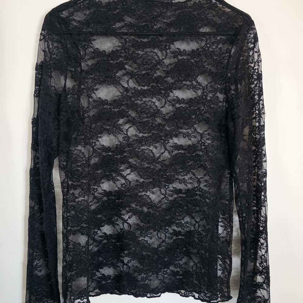 Elegant Black Lace Women's Blouse